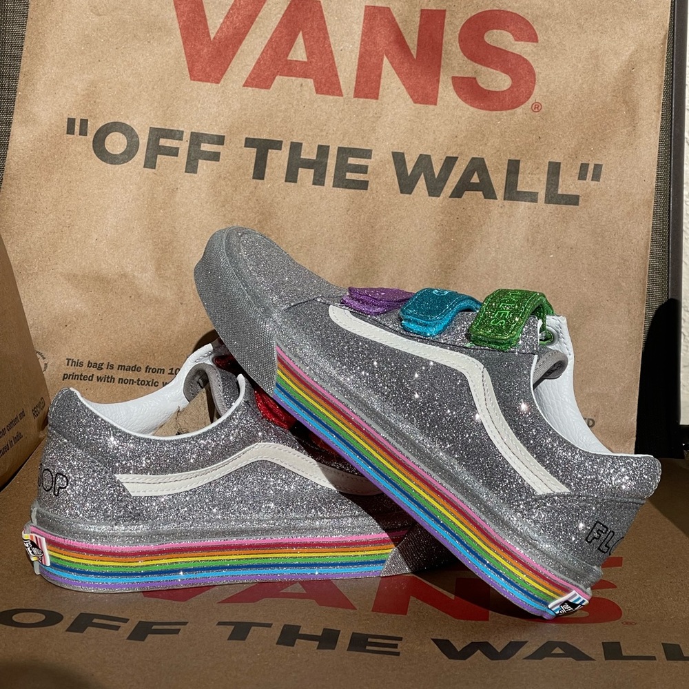 Old Skool Sparkled Rainbow Colored Vans (Flour Shop Edition)🌈 - Picture 7 of 10